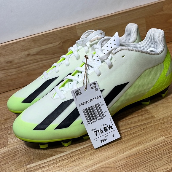 NEW Adidas 7 1/2 M/ 8 1/2 W Cleats X Crazyfast Neon White‎ - Picture 1 of 12